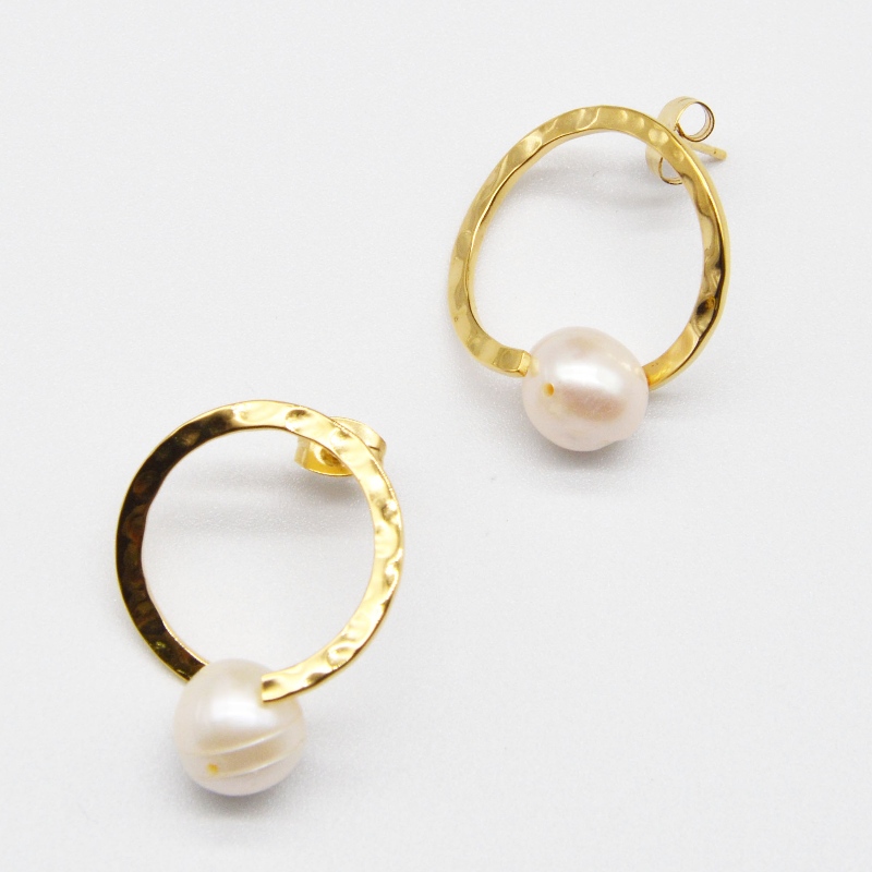 Ohrringe aus Edelstahl Perlen, Modeschmuck, Modeschmuck, Perlenkönig rfbear0144