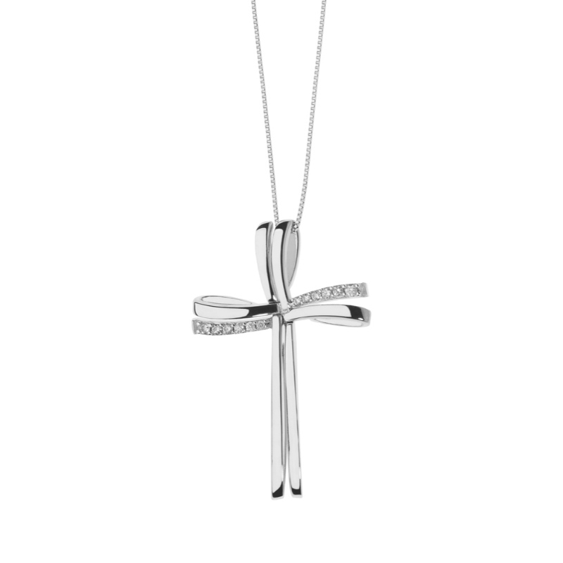 Frauen einfache Kreuz klebrigen Stein 925 Silber Halskette China Ruifanbao Schmuck benutzerdefinierte Verarbeitung Fabrik